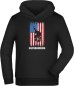 Preview: Skater Hoodie Hooded Sweater Kids - Skateboarder in front of USA Flag i541